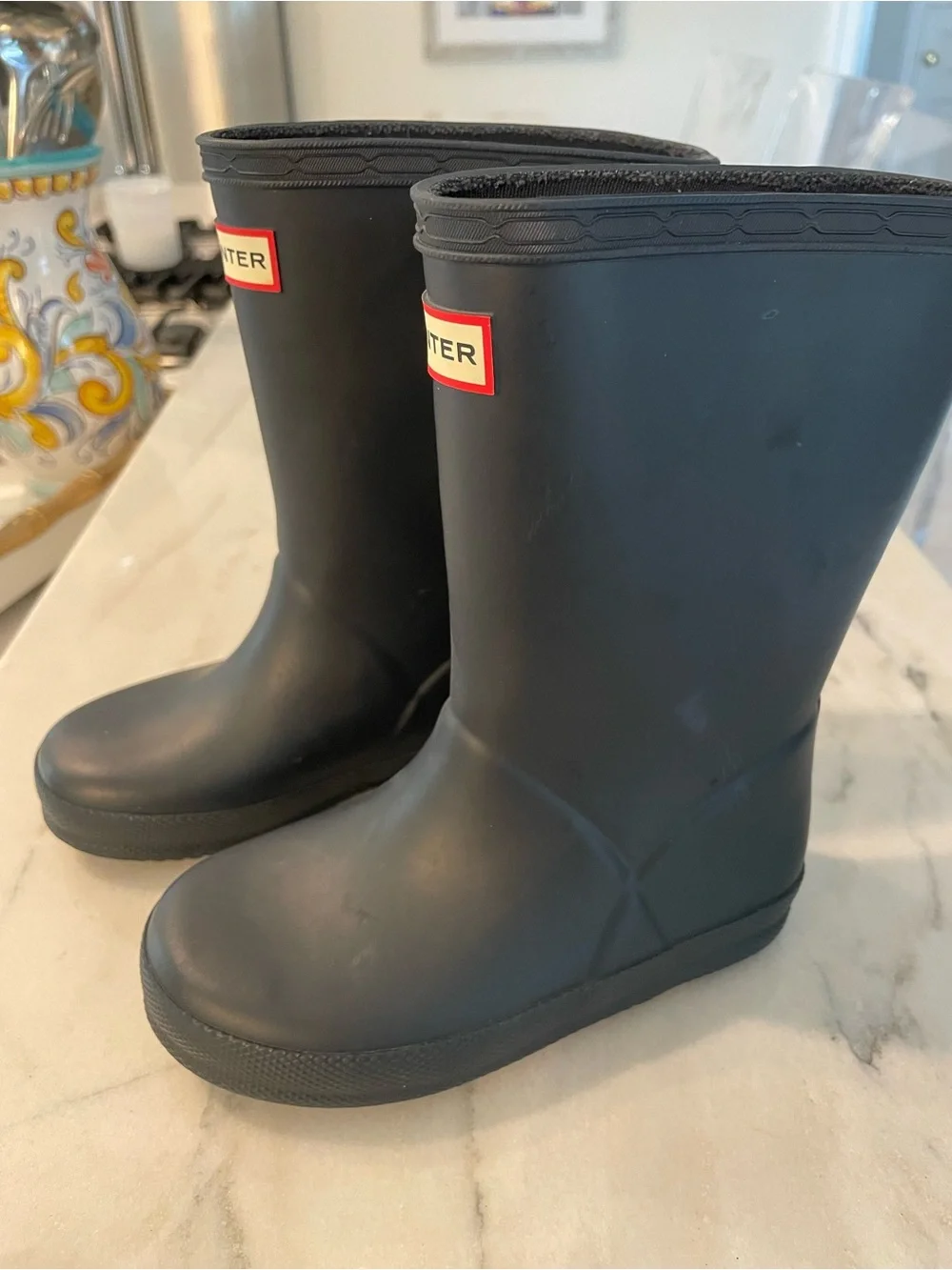 Hunter Black Logo Rain Boot Label